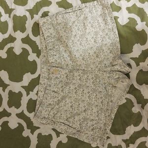 JCrew Green and White patterned Shorts